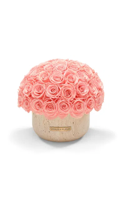Venus Et Fleur Terre Travertine Vase With Roses