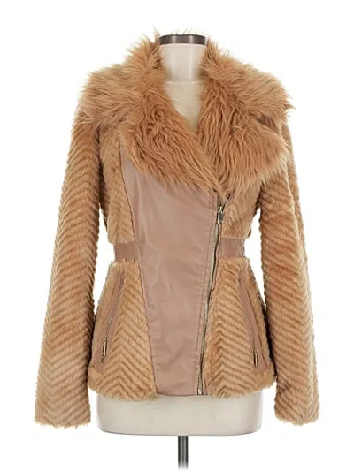 Pre-owned Venus Faux Fur Jacket In Brown