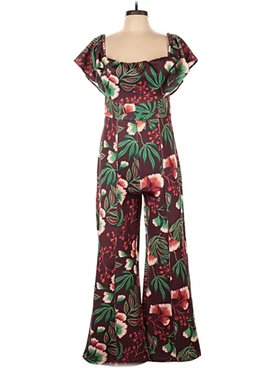 Pre-owned Venus Jumpsuit In Burgundy