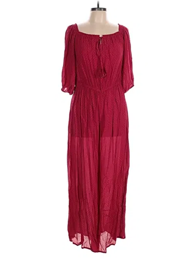Pre-owned Venus Jumpsuit In Burgundy