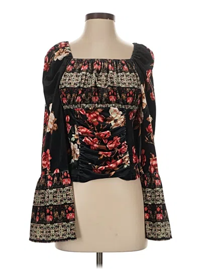 Pre-owned Venus Long Sleeve Blouse In Black