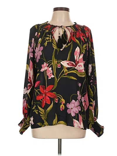 Pre-owned Venus Long Sleeve Blouse In Black
