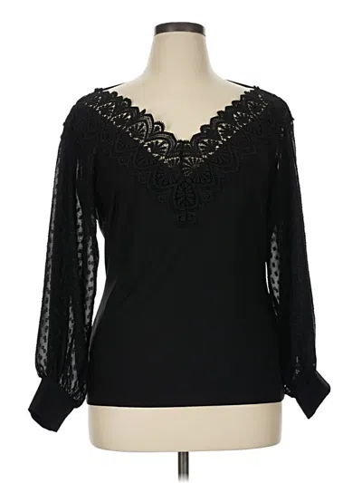 Pre-owned Venus Long Sleeve Blouse In Black