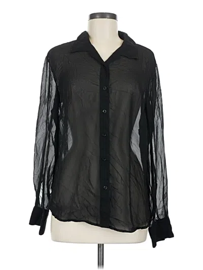 Pre-owned Venus Long Sleeve Blouse In Black