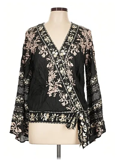 Pre-owned Venus Long Sleeve Blouse In Black