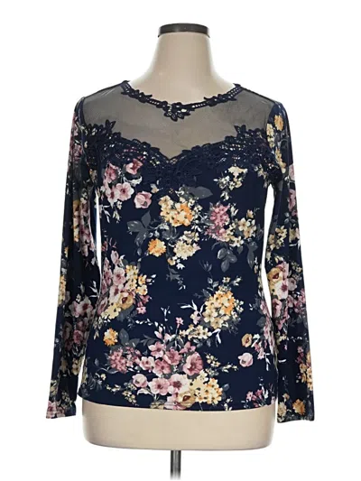 Pre-owned Venus Long Sleeve Blouse In Blue