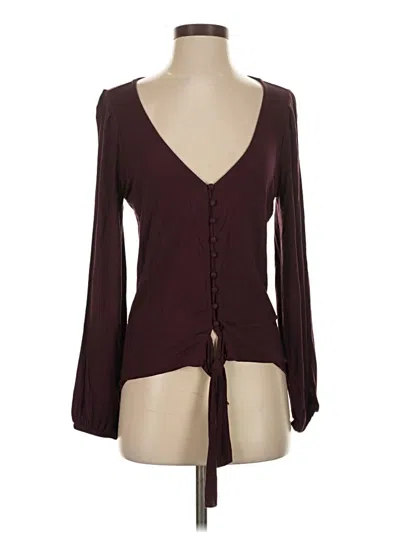 Pre-owned Venus Long Sleeve Blouse In Burgundy