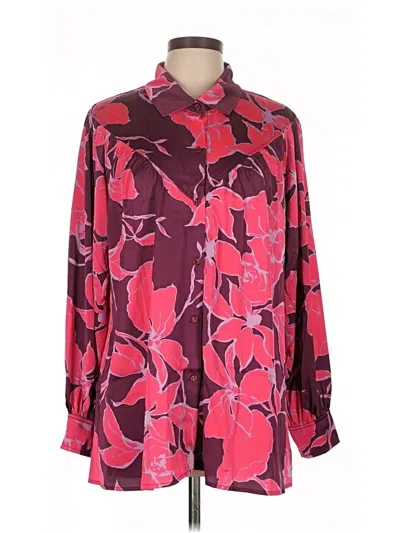 Pre-owned Venus Long Sleeve Blouse In Burgundy