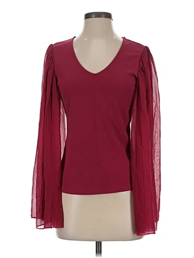 Pre-owned Venus Long Sleeve Blouse In Burgundy