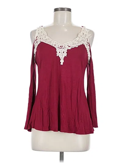 Pre-owned Venus Long Sleeve Blouse In Burgundy