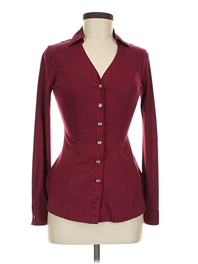Pre-owned Venus Long Sleeve Blouse In Burgundy