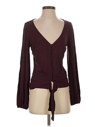 Pre-owned Venus Long Sleeve Blouse In Burgundy