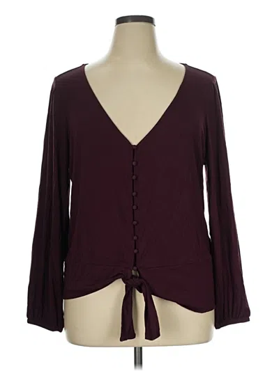 Pre-owned Venus Long Sleeve Blouse In Burgundy