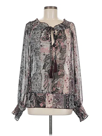 Pre-owned Venus Long Sleeve Blouse In Gray