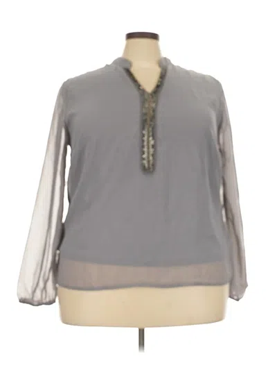 Pre-owned Venus Long Sleeve Blouse In Gray