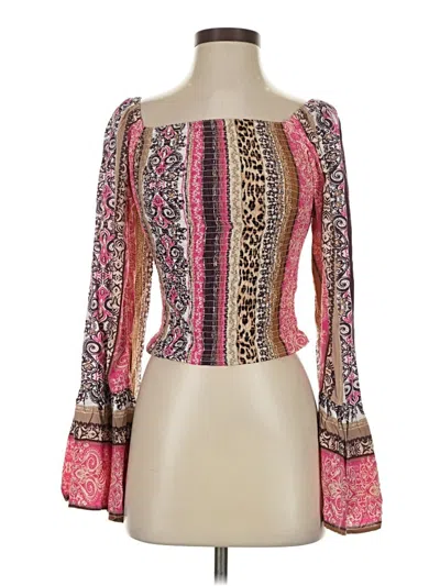 Pre-owned Venus Long Sleeve Blouse In Pink