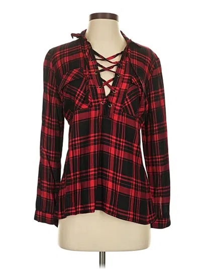 Pre-owned Venus Long Sleeve Blouse In Red