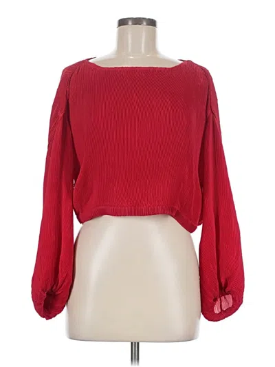 Pre-owned Venus Long Sleeve Blouse In Red