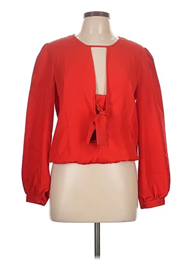 Pre-owned Venus Long Sleeve Blouse In Red