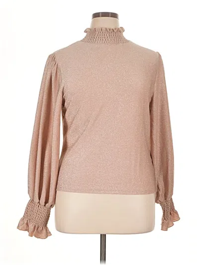 Pre-owned Venus Long Sleeve Blouse In Tan