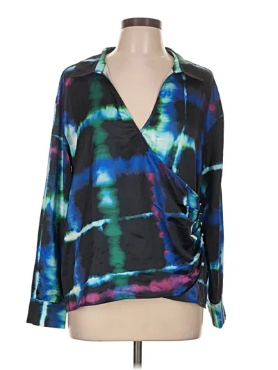 Pre-owned Venus Long Sleeve Blouse In Teal