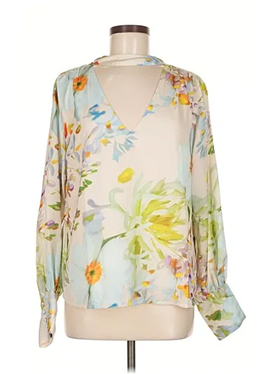 Pre-owned Venus Long Sleeve Blouse In White