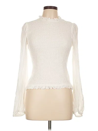 Pre-owned Venus Long Sleeve Blouse In White
