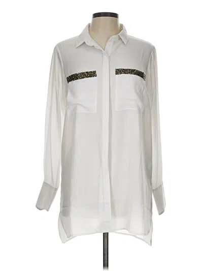 Pre-owned Venus Long Sleeve Blouse In White