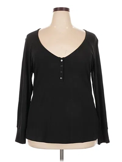 Pre-owned Venus Long Sleeve Henley Shirt In Black