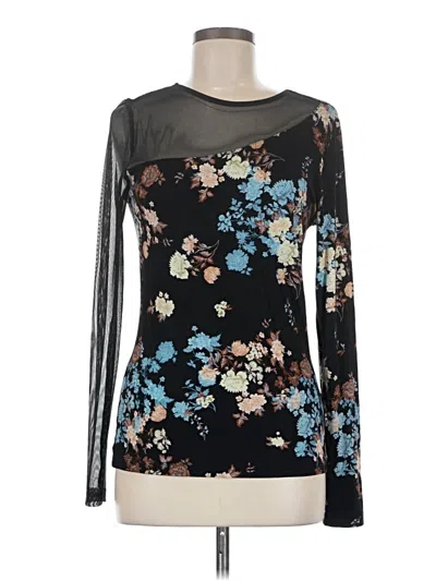 Pre-owned Venus Long Sleeve Top Black Boatneck Tops
