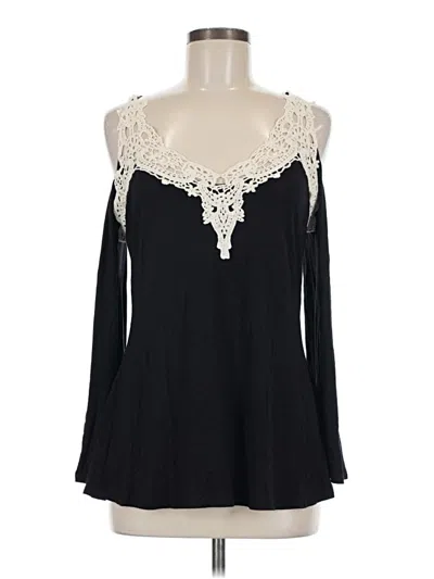 Pre-owned Venus Long Sleeve Top Black Cold Shoulder Neckline Tops