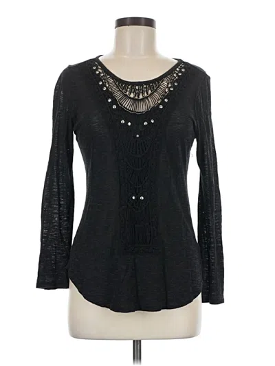 Pre-owned Venus Long Sleeve Top Black Keyhole Neckline Tops