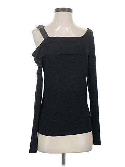 Pre-owned Venus Long Sleeve Top Black One Shoulder Neckline Tops