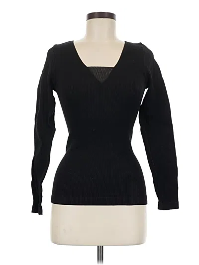 Pre-owned Venus Long Sleeve Top Black Sweetheart Neckline Tops