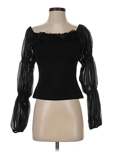 Pre-owned Venus Long Sleeve Top Black Sweetheart Neckline Tops