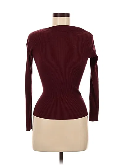 Pre-owned Venus Long Sleeve Top Burgundy One Shoulder Neckline Tops