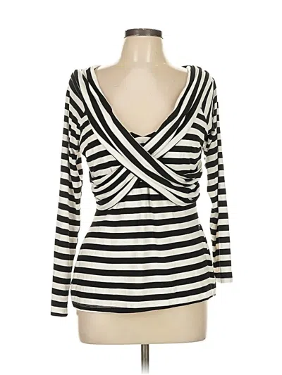 Pre-owned Venus Long Sleeve Top Ivory Plunge Neckline Tops In White