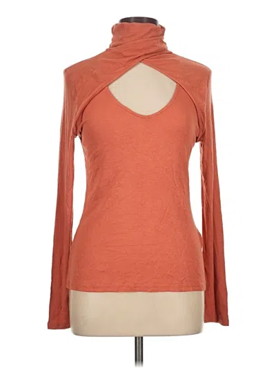 Pre-owned Venus Long Sleeve Top Orange Turtleneck Tops