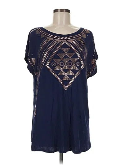 Pre-owned Venus Short Sleeve Blouse In Blue