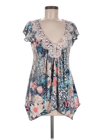 Pre-owned Venus Short Sleeve Blouse In Blue