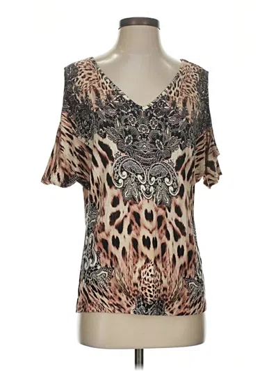 Pre-owned Venus Short Sleeve Blouse In Brown
