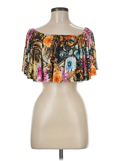 Pre-owned Venus Short Sleeve Blouse In Gold