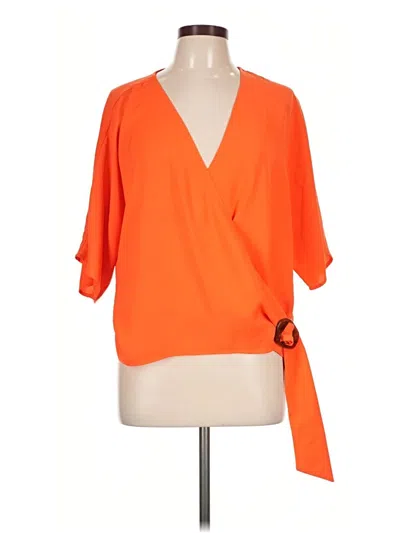 Pre-owned Venus Short Sleeve Blouse In Orange