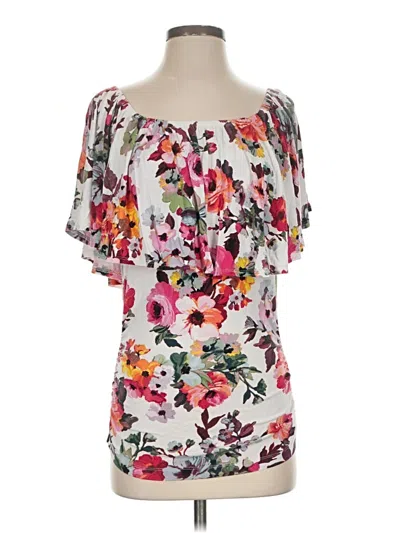 Pre-owned Venus Short Sleeve Blouse In White