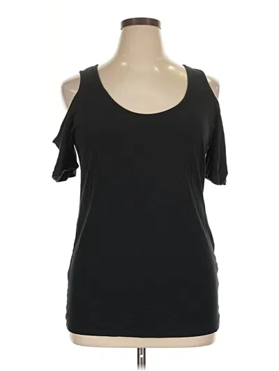 Pre-owned Venus Short Sleeve Top Black Cold Shoulder Neckline Tops