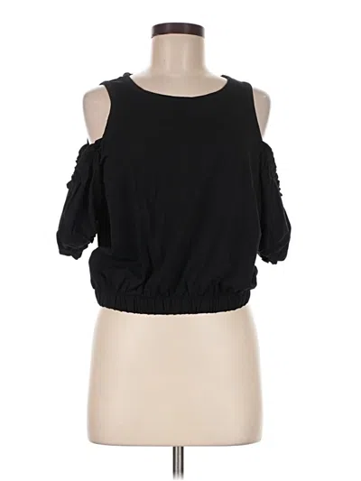 Pre-owned Venus Short Sleeve Top Black Cold Shoulder Neckline Tops