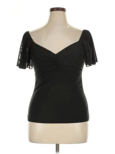 Pre-owned Venus Short Sleeve Top Black Sweetheart Neckline Tops
