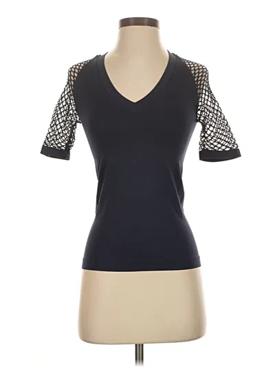 Pre-owned Venus Short Sleeve Top Black V-neck Tops