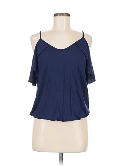Pre-owned Venus Short Sleeve Top Blue Cold Shoulder Neckline Tops