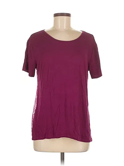 Pre-owned Venus Short Sleeve Top Burgundy Scoop Neck Tops